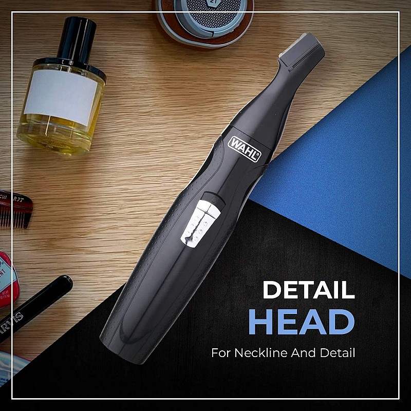 Wahl 5608-524 Cordless Mini Groomsman Grooming 3 in 1 Trimmer; 3 Taatchments: Nose Trimmer Black