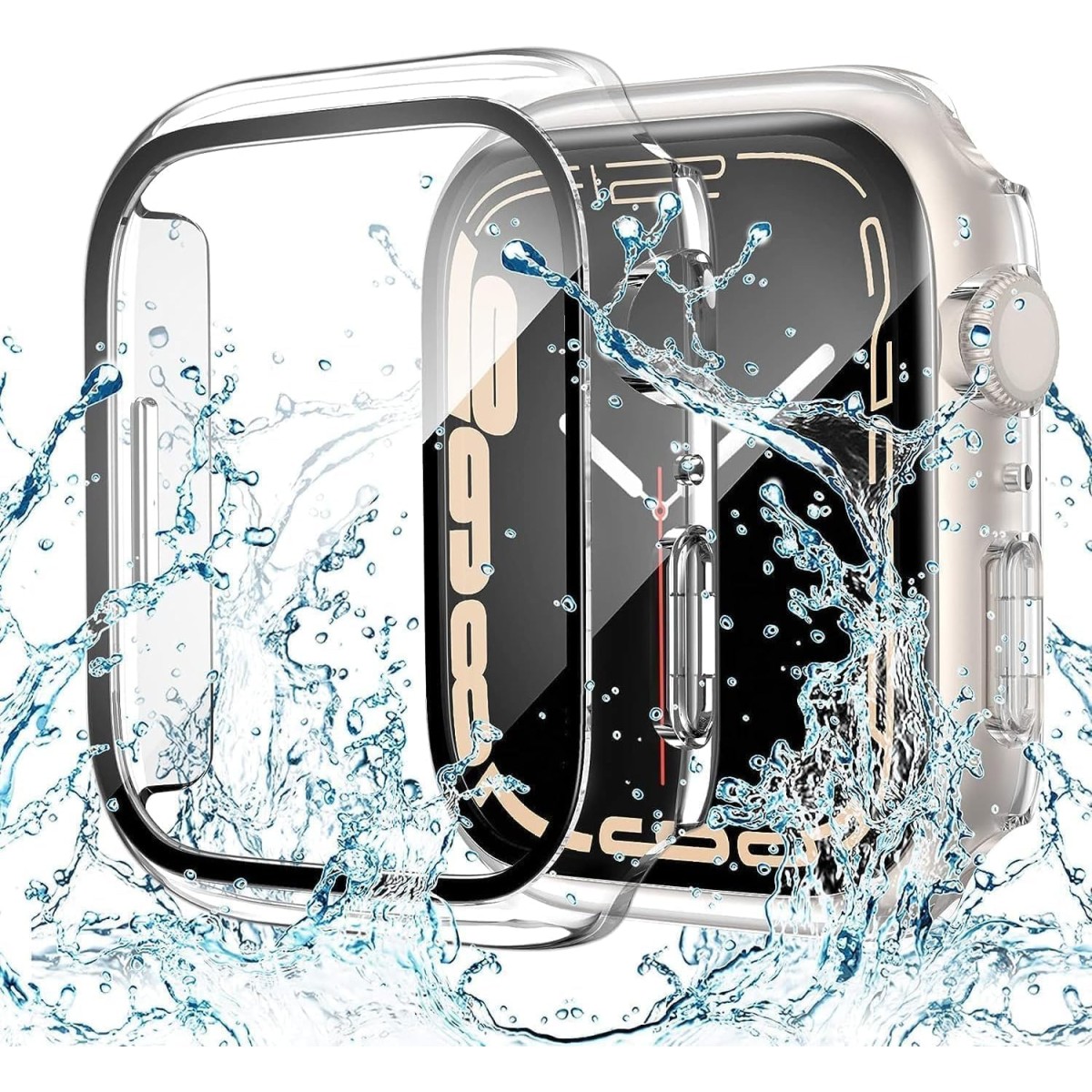 Watch Cover Compatible with Apple Watch Series 10 (42mm) | with Glass Screen Protector | (Transparent, 42mm)