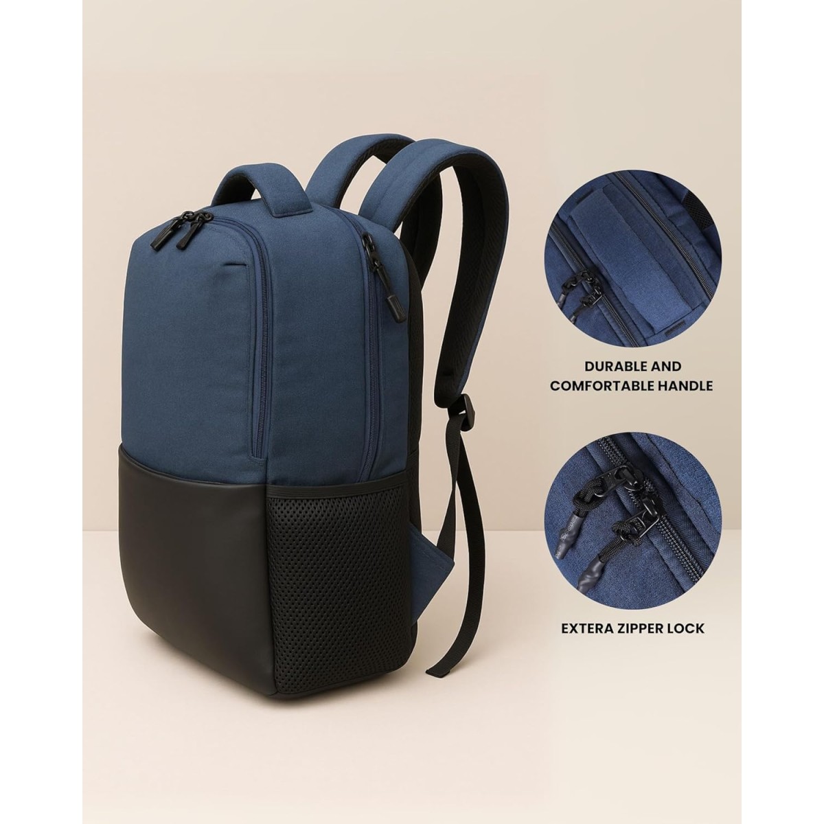 Wesley Milestone 2.0 Casual Waterproof Laptop Backpack/Office Bag/School Bag/College Bag/Travel Backpack (Dimensions:13x18 inches) (Compatible with 39.62cm(15.6inch laptop) 30 L (Blue & black)