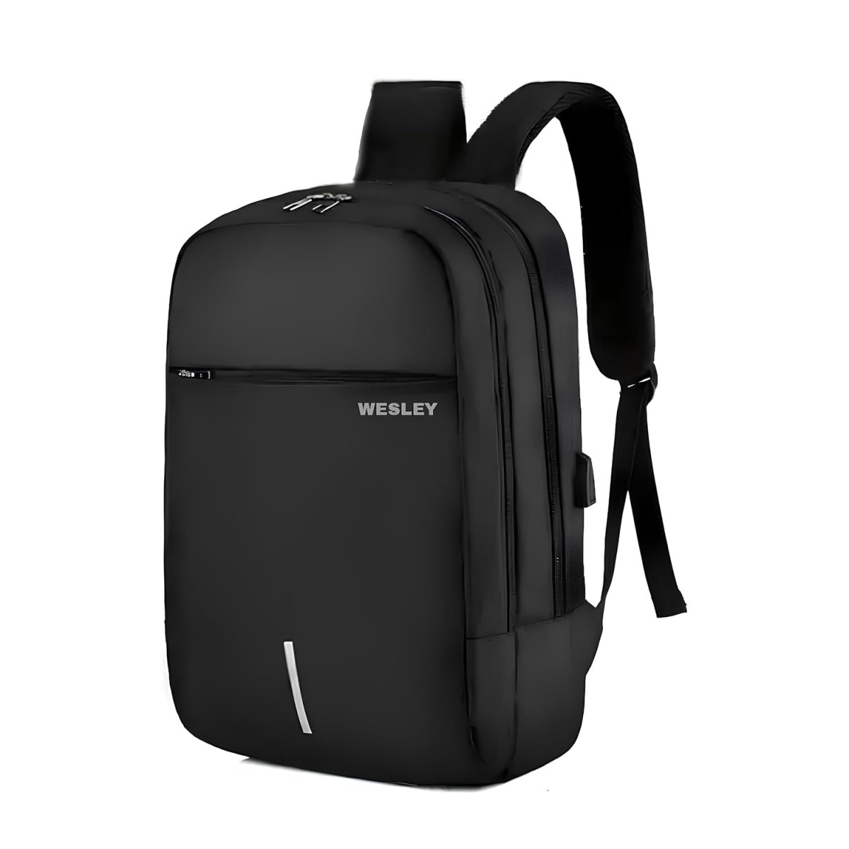 Wesley Zeus Usb charging Travel Laptop Backpack with 15.6 inch Laptop Compartment business/Office/School/college/Travel/Gifting Bag for men and women 35 L (Black)