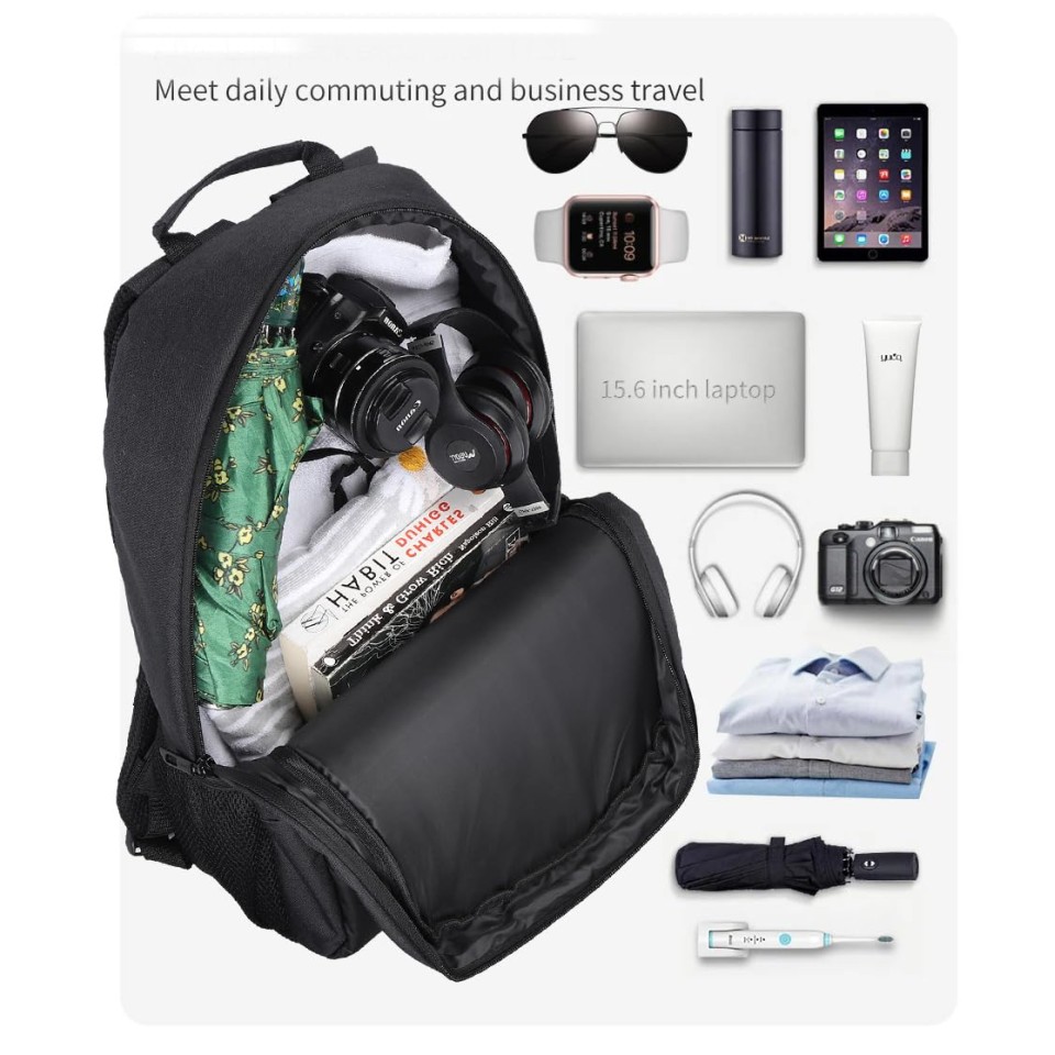 Wesley Zeus Usb charging Travel Laptop Backpack with 15.6 inch Laptop Compartment business/Office/School/college/Travel/Gifting Bag for men and women 35 L (Black)