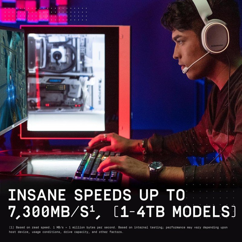 Western Digital WD Black SN850X NVMe 2TB, Upto 7300MB/s R, 6600MB/s W, 5Y Warranty, PCIe Gen 4 NVMe M.2 (2280), Gaming Storage, Internal Solid State Drive (SSD) (WDS200T2X0E) Western Digital WD Black SN850X NVMe 2TB, Upto 7300MB/s R, 6600MB/s W, 5Y Warranty, PCIe Gen 4 NVMe M.2 (2280), Gaming Storage, Internal Solid State Drive (SSD) (WDS200T2X0E)