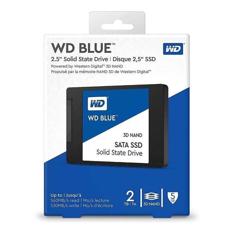 Western Digital WD Blue SATA 2TB, Up to 560MB/s, 2.5 Inch/7 mm, 5Y Warranty, Internal Solid State Drive (SSD) (WDS200T2B0A)