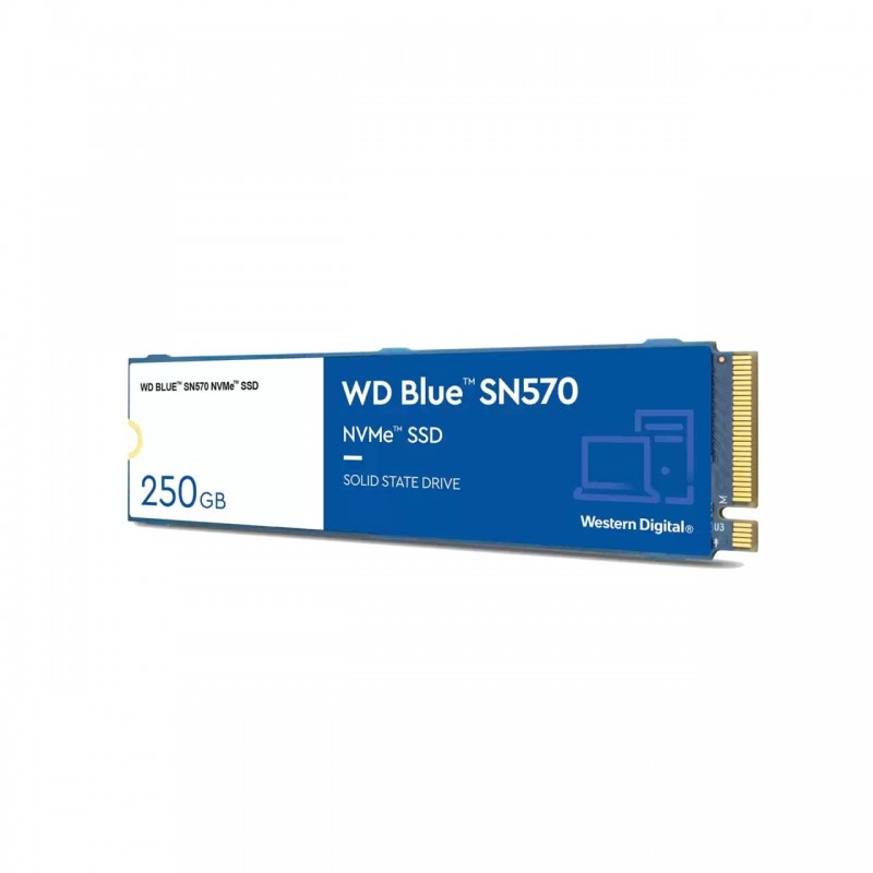 Western Digital WD Blue SN570 NVMe 250GB, Upto 3300MB/s, with Free 1 Month Adobe Creative Cloud Subscription, 5 Y Warranty, PCIe Gen 3 NVMe M.2 (2280), Internal Solid State Drive (SSD) (WDS250G3B0C)