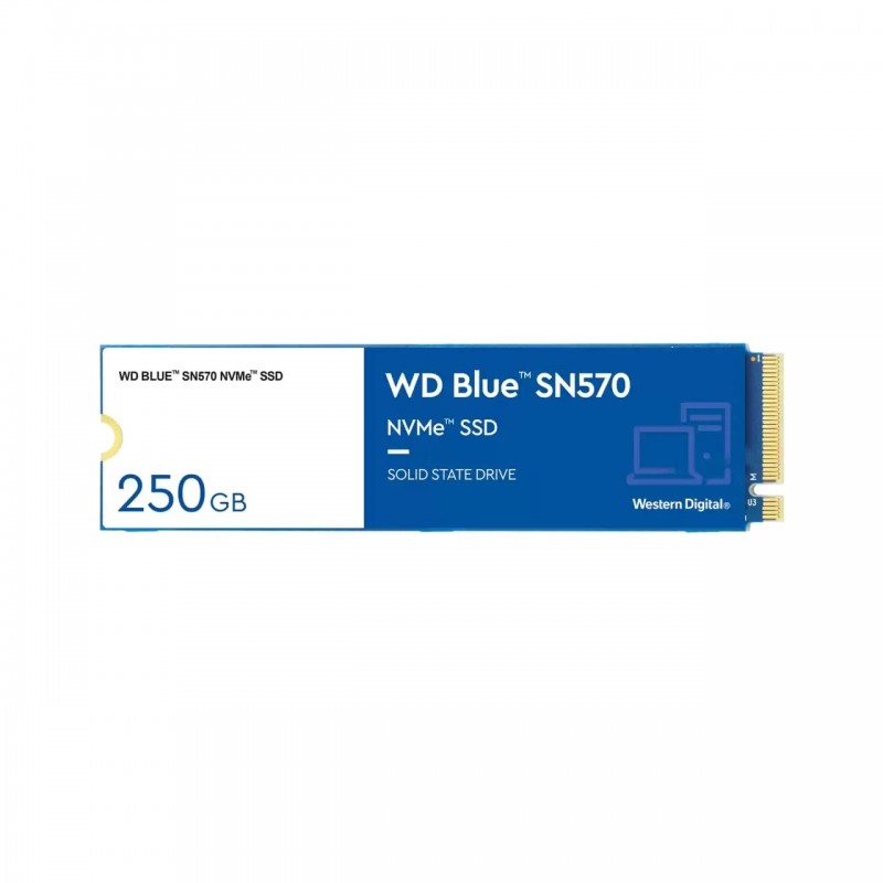 Western Digital WD Blue SN570 NVMe 250GB, Upto 3300MB/s, with Free 1 Month Adobe Creative Cloud Subscription, 5 Y Warranty, PCIe Gen 3 NVMe M.2 (2280), Internal Solid State Drive (SSD) (WDS250G3B0C)