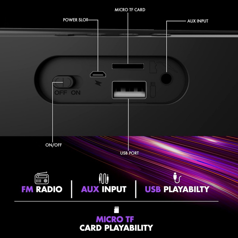 Wings Centerstage 100, 16W Soundbar, with 5.0 Bluetooth, Aux Input and 7 Hours Playtime