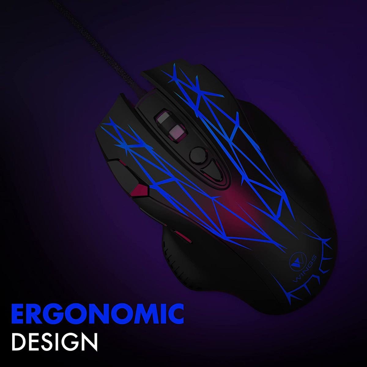 Wings Crosshair 200 Wired Optical Gaming Mouse USB 3.0 Black