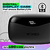 Wings Powerpods Wireless in Ear Earbuds with Powerbank Function, 150 Hours Playtime, Massive 2500mAh Digital Display Battery, Low Latency for Gaming (Black)