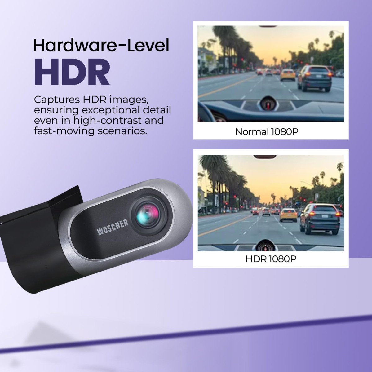 Woscher Dashcam for Cars |FHD 1080p |Super Capacitor |WiFi Connect | Accident Recording | Easy DIY Set Up |Upto 128GB SD Card Supported| Charcoal Gray| iOS/Android Mobile App (2024)| 2 Years Warranty