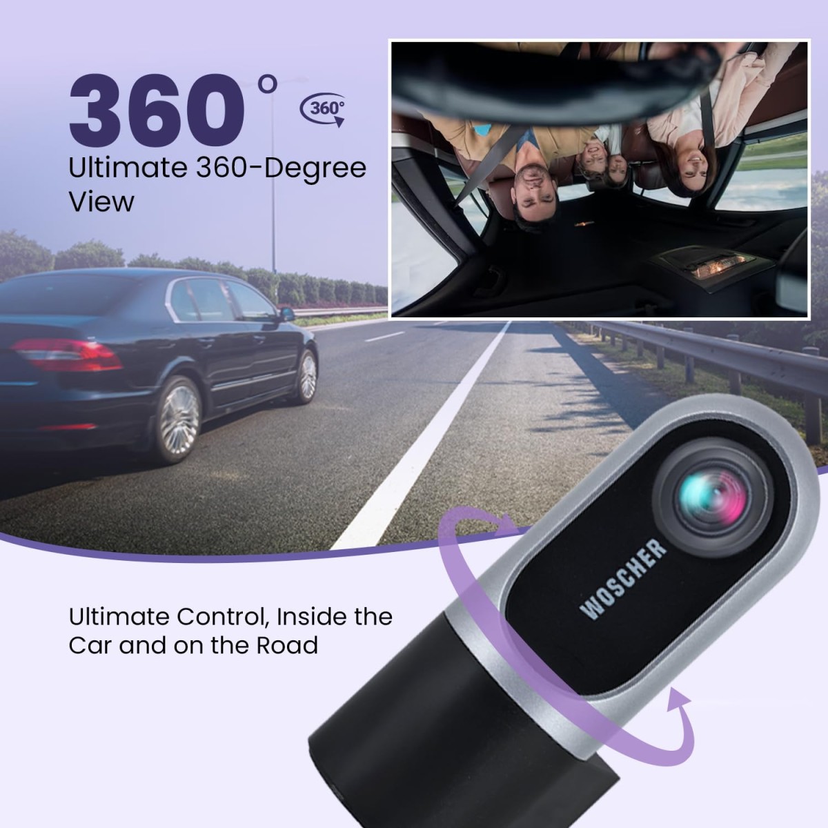 Woscher Dashcam for Cars |FHD 1080p |Super Capacitor |WiFi Connect | Accident Recording | Easy DIY Set Up |Upto 128GB SD Card Supported| Charcoal Gray| iOS/Android Mobile App (2024)| 2 Years Warranty
