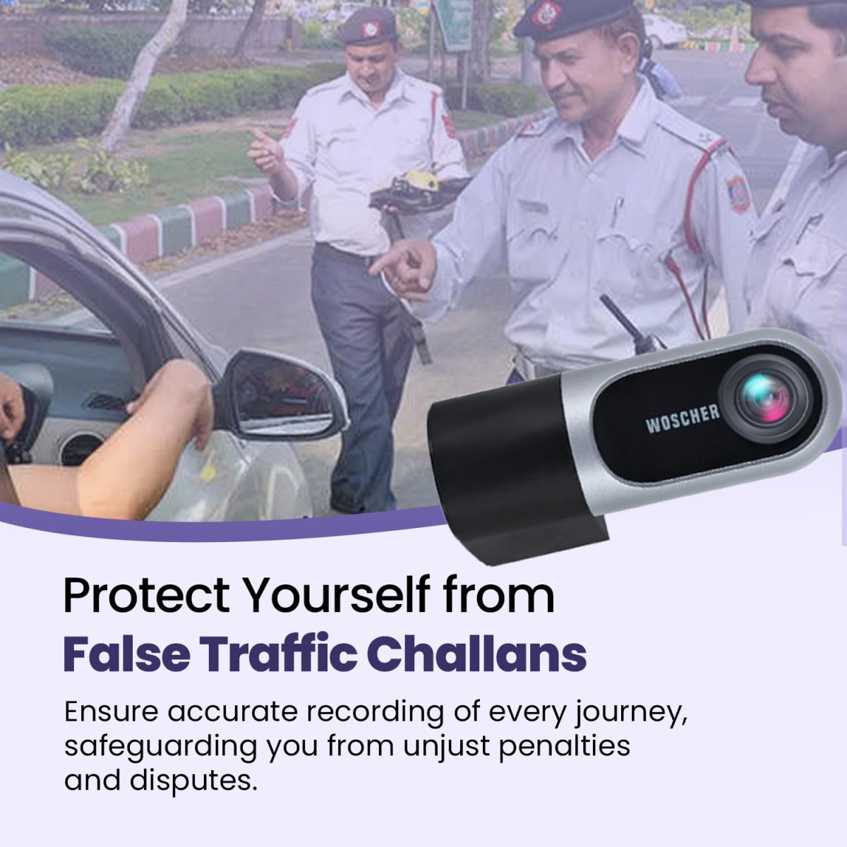 Woscher Dashcam for Cars |FHD 1080p |Super Capacitor |WiFi Connect | Accident Recording | Easy DIY Set Up |Upto 128GB SD Card Supported| Charcoal Gray| iOS/Android Mobile App (2024)| 2 Years Warranty