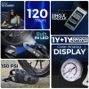 Woscherr 578 Tyre Inflator & Car Vacuum Cleaner 2 in 1, DC12V|150 PSI Air Pump for Car Tyre|120 Watt Car Vacuum Cleaner High Power 5500PA Handheld & LED Light, Long Power Chord for Wet/Dry Use