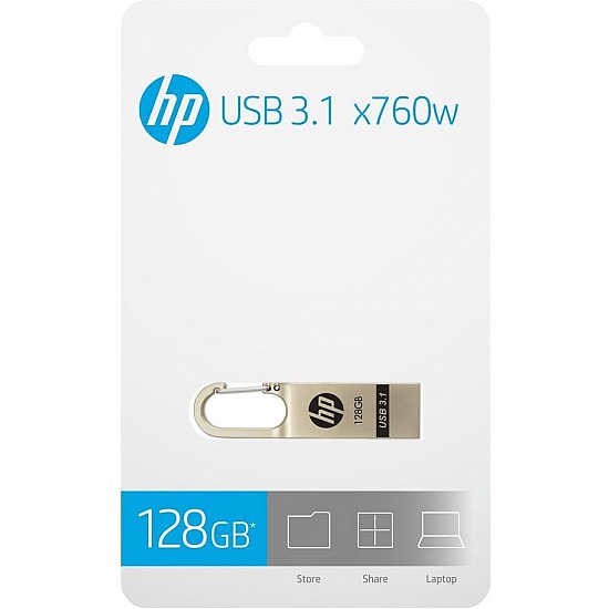 HP X760W 128 Pen Drive  (Gold, Silver)