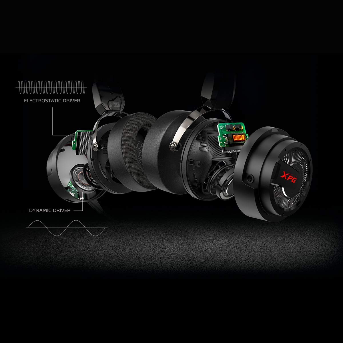 XPG PRECOG Analog Gaming Wired Headset Over The Ear Headphone with Mic - Black