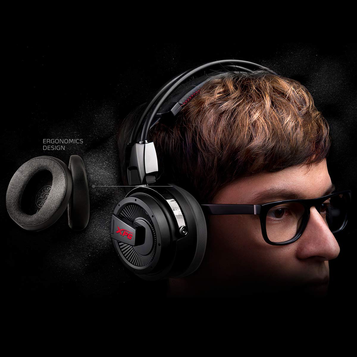 XPG PRECOG Analog Gaming Wired Headset Over The Ear Headphone with Mic - Black