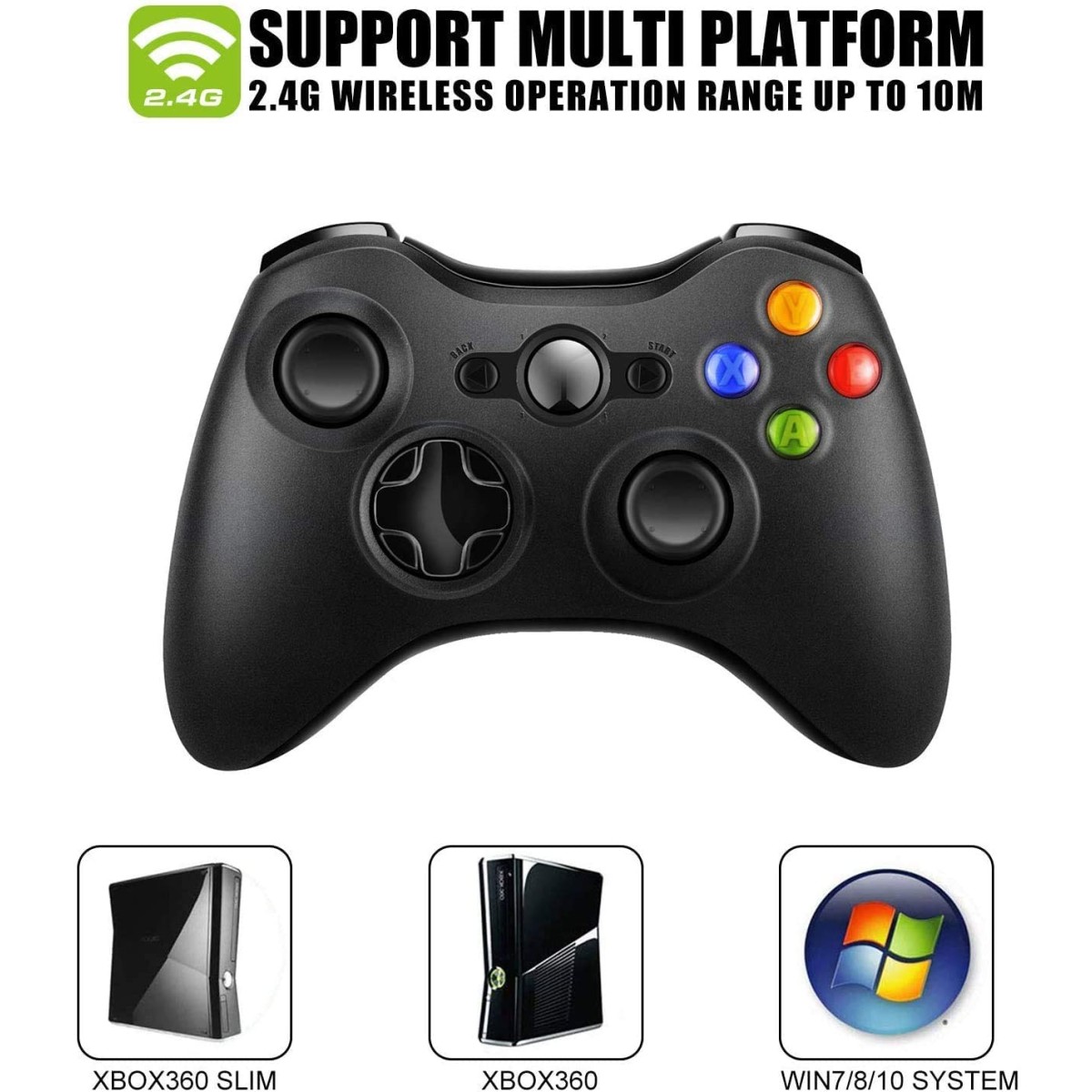 Xbox 360 Wireless Controller Gamepad Joystick with USB Receiver for Xbox 360 and PC 3000