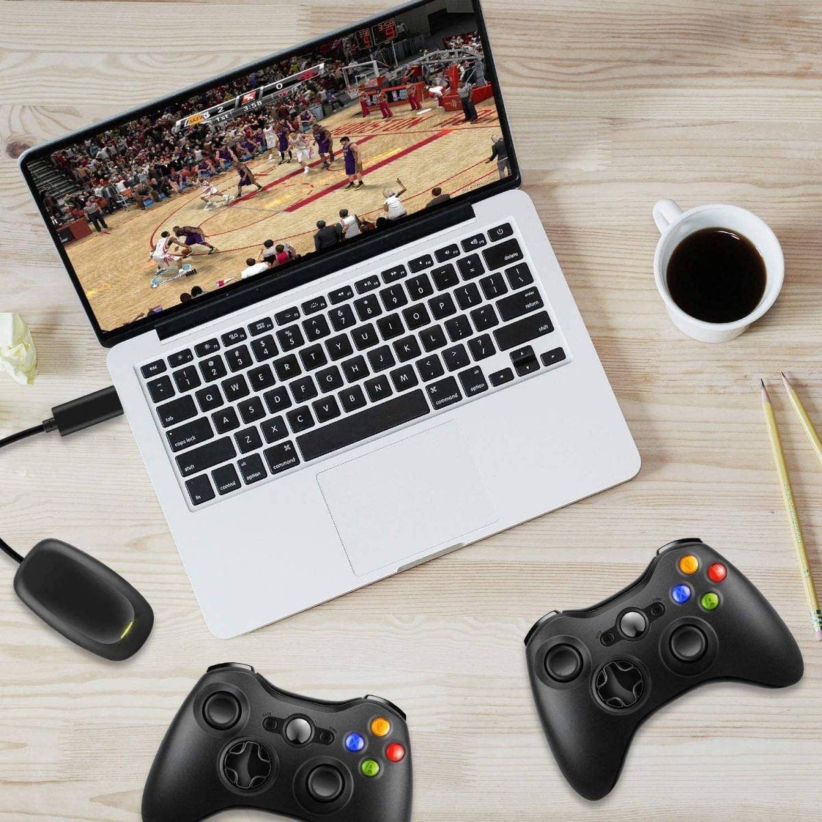 Xbox 360 Wireless Controller Gamepad Joystick with USB Receiver for Xbox 360 and PC 3000