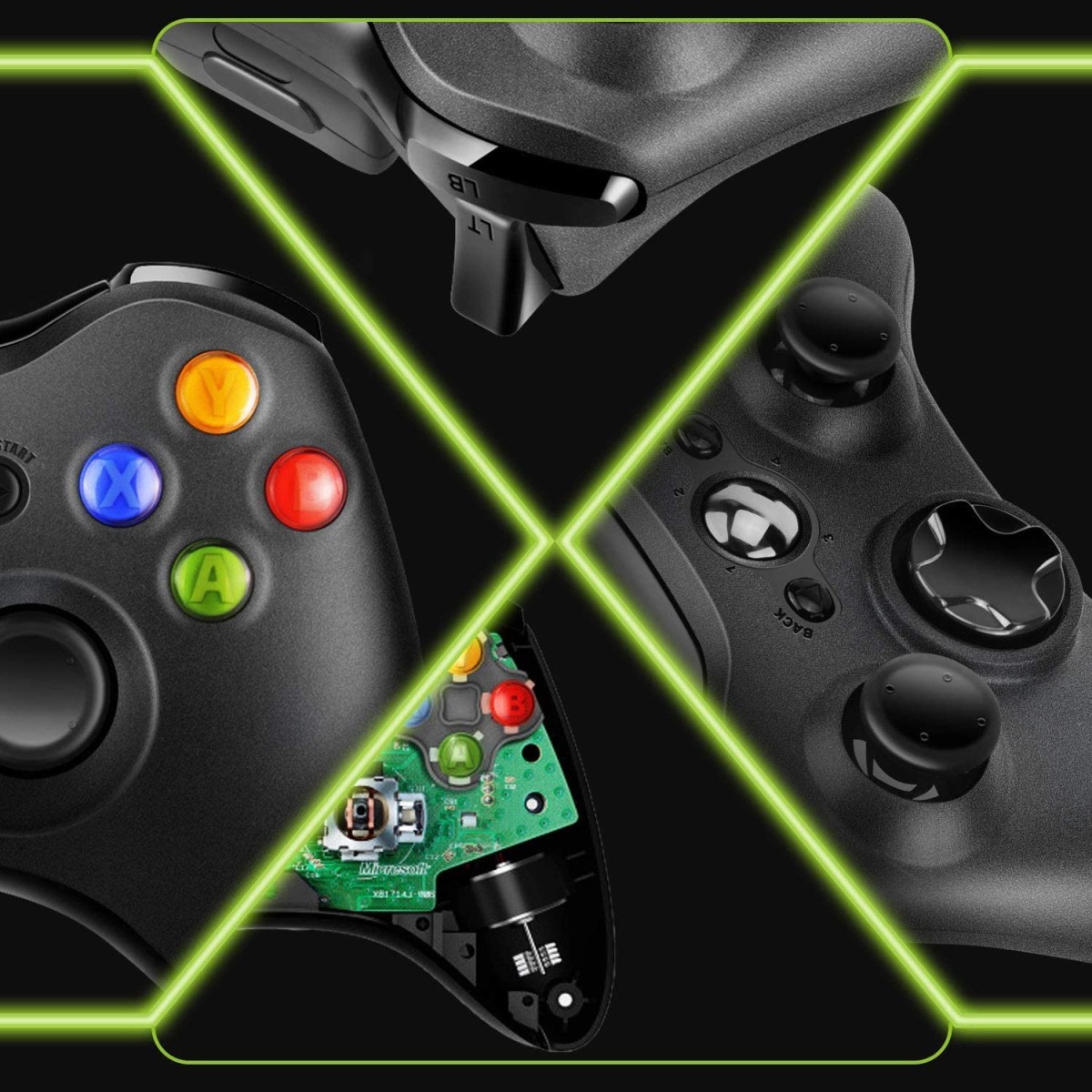 Xbox 360 Wireless Controller Gamepad Joystick with USB Receiver for Xbox 360 and PC 3000