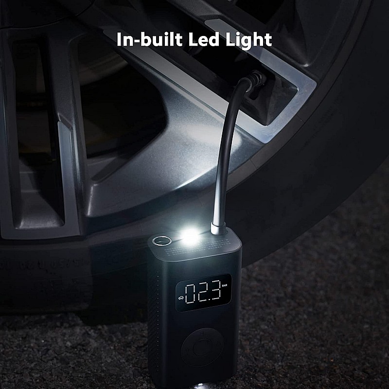 Xiaomi 150 PSI Portable Electric Tyre Air Pump for Car & Bike Digital Display 5 Air Fill Modes LED Light Type C