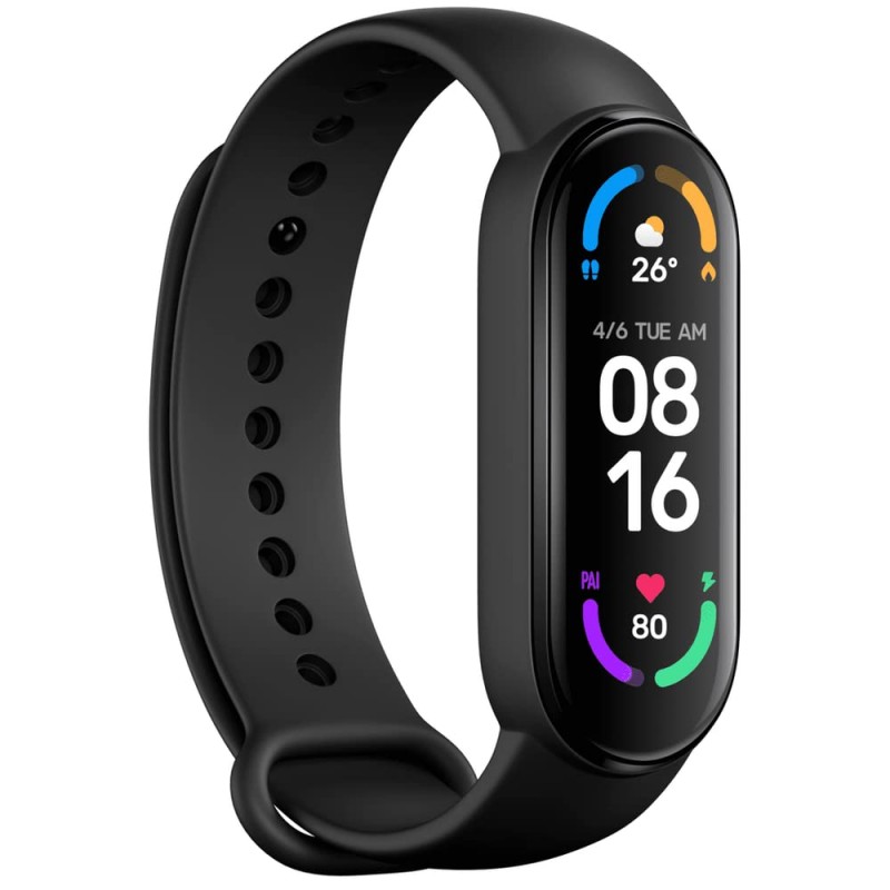 Xiaomi Mi Smart Band 6 - 1.56'' (3.96 cm) Large AMOLED Color Display, 2 Week Battery Life, 30 Fitness Mode, 5 ATM, SpO2, HR, Sleep Monitoring, Women's Health Tracking, Alarm, Music Control (Black) Xiaomi Mi Smart Band 6 - 1.56'' (3.96 cm) Large AMOLED Color Display, 2 Week Battery Life, 30 Fitness Mode, 5 ATM, SpO2, HR, Sleep Monitoring, Women's Health Tracking, Alarm, Music Control (Black)