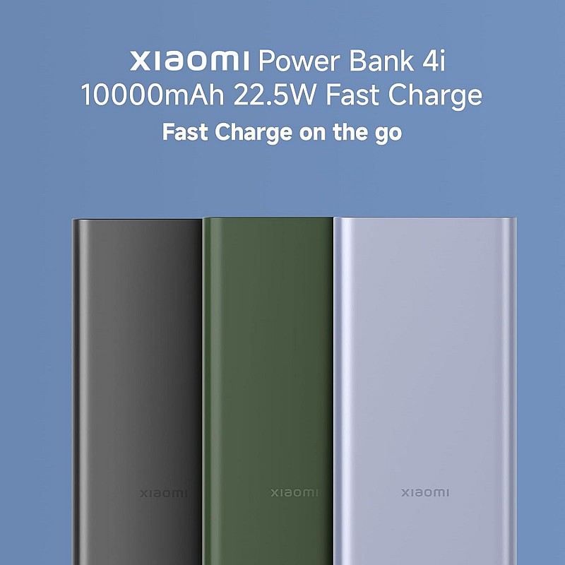 Xiaomi Power Bank 4i 10000mAh 22.5W Fast Charging PD | Power Delivery | QC 3.0|Type C Input & Output |Triple Output Ports|Classic Black|Supports Android and Apple, Tablets, Earbuds, Watches etc Xiaomi Power Bank 4i 10000mAh 22.5W Fast Charging PD | Power Delivery | QC 3.0|Type C Input & Output |Triple Output Ports|Classic Black|Supports Android and Apple, Tablets, Earbuds, Watches etc