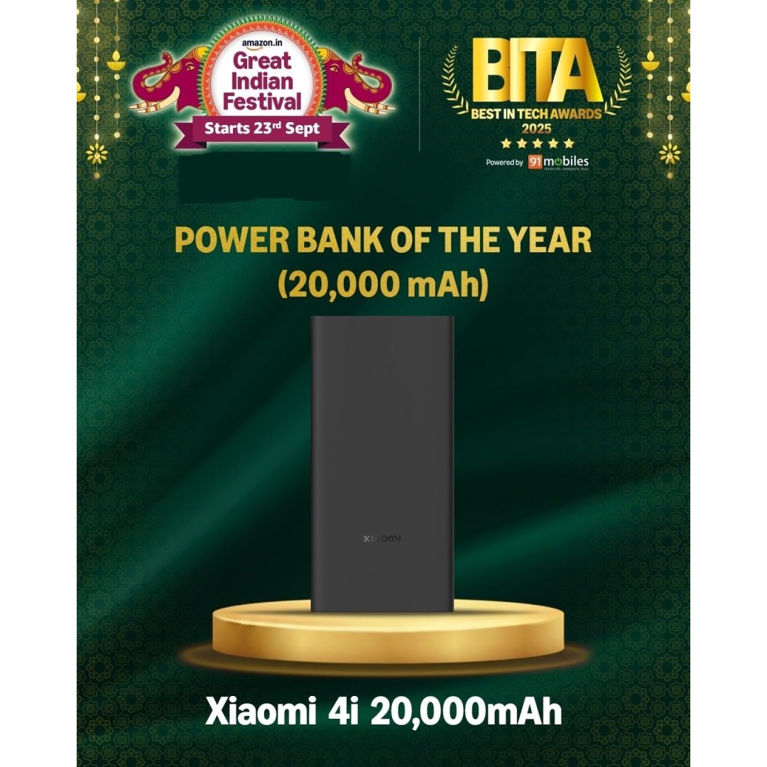 Xiaomi Power Bank 4i 20000mAh 33W Super Fast Charging PD |Smart 12 Layer Protection|Type C Input & Output Black