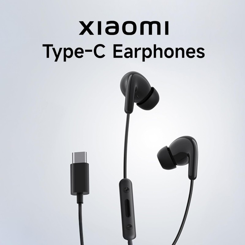 Xiaomi Type-C in-Ear Earphones with 12.4mm Drivers, HD Microphone, and IP54 Dust & Water Resistance (Black) Xiaomi Type-C in-Ear Earphones with 12.4mm Drivers, HD Microphone, and IP54 Dust & Water Resistance (Black)