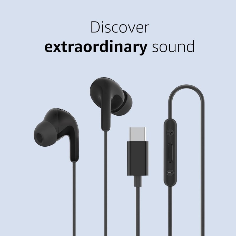 Xiaomi Type-C in-Ear Earphones with 12.4mm Drivers, HD Microphone, and IP54 Dust & Water Resistance (Black) Xiaomi Type-C in-Ear Earphones with 12.4mm Drivers, HD Microphone, and IP54 Dust & Water Resistance (Black)