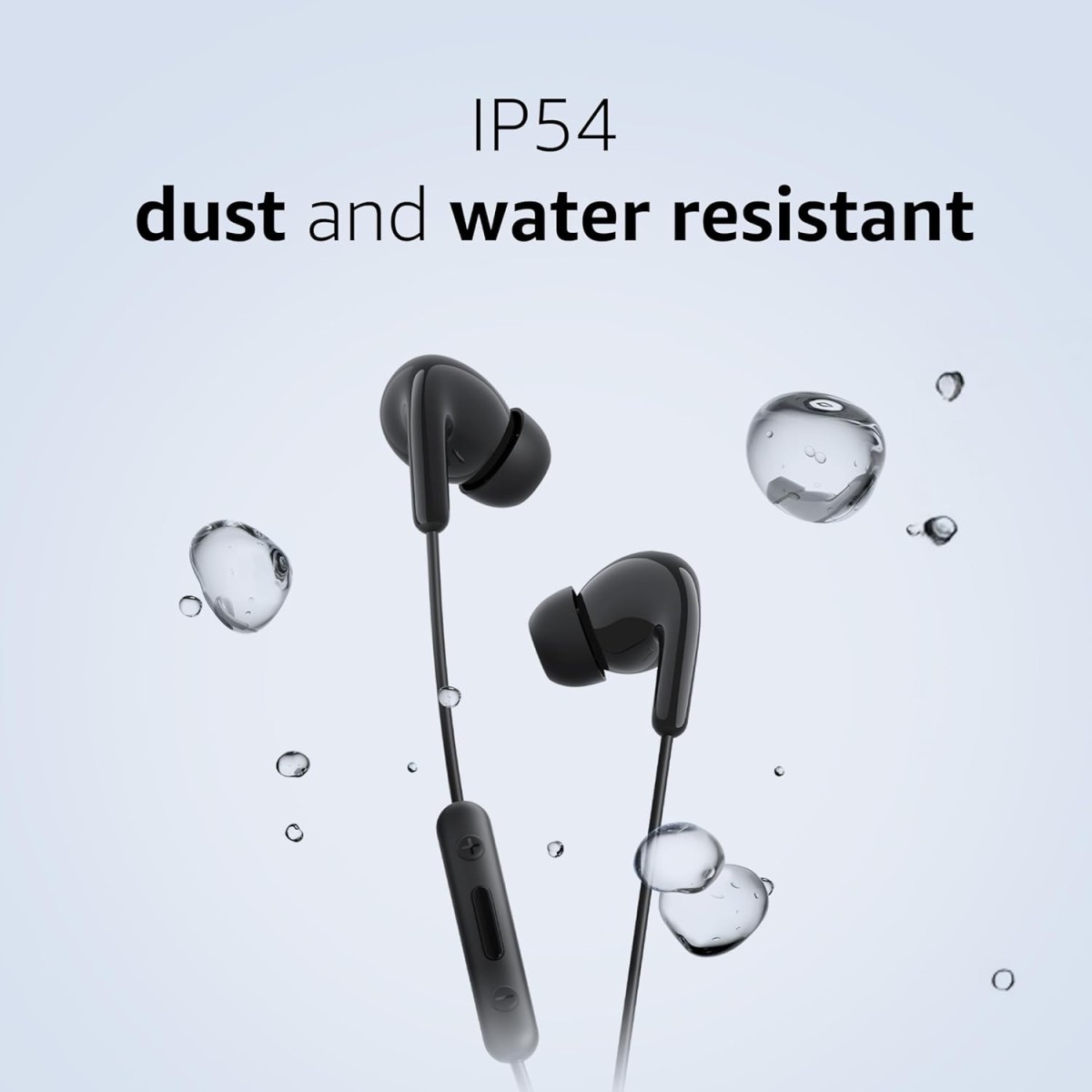 Xiaomi Type-C in-Ear Earphones with 12.4mm Drivers, HD Microphone, and IP54 Dust & Water Resistance (Black)