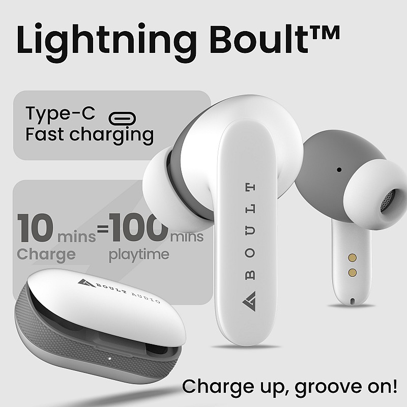 Boult Y1 with Zen ENC Mic, 50H Battery, Fast Charging, Pro Black, True Wireless