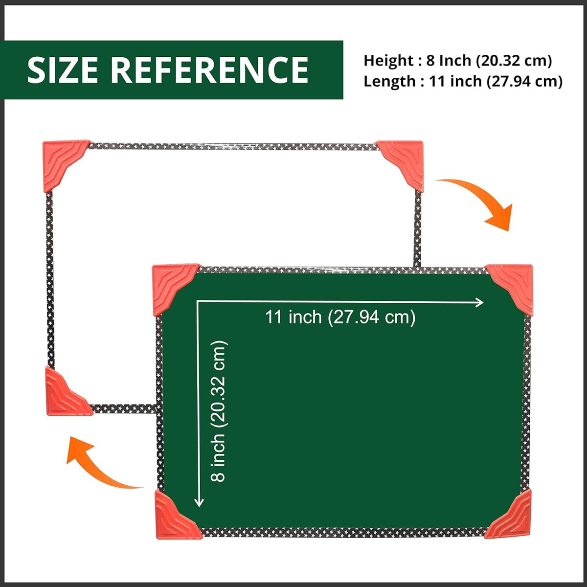 YAJNAS Non Magnetic 8 inch x 11 inch Double Sided White Board and Chalk Board Both Side Writing Boards, One Side White Surface and Reverse Side Green (Pack of 2)