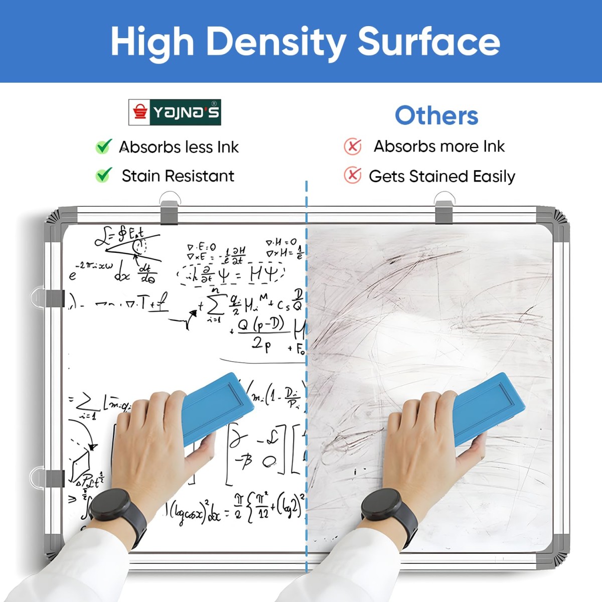 YAJNAS White Board 1.5x2 Feet Non-Magnetic | Double Sided Whiteboard & Chalkboard for Kids Study, Home Classroom, Office Teaching YAJNAS White Board 1.5x2 Feet Non-Magnetic | Double Sided Whiteboard & Chalkboard for Kids Study, Home Classroom, Office Teaching