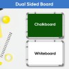 YAJNAS White Board 1.5x2 feet Non Magnetic Double Sided White Board and Chalk Board, Includes 1 White Board, 1 Whiteboard Duster, 1 White Board