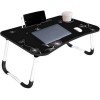 YAJNAS Wooden Multipurpose Foldable Laptop Table with Cup & Tab Holder| Table Holder Study Table Color - Black YAJNAS Wooden Multipurpose Foldable Laptop Table with Cup & Tab Holder| Table Holder Study Table Color - Black
