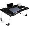 YAJNAS Wooden Multipurpose Foldable Laptop Table with Cup & Tab Holder| Table Holder Study Table Color - Black YAJNAS Wooden Multipurpose Foldable Laptop Table with Cup & Tab Holder| Table Holder Study Table Color - Black