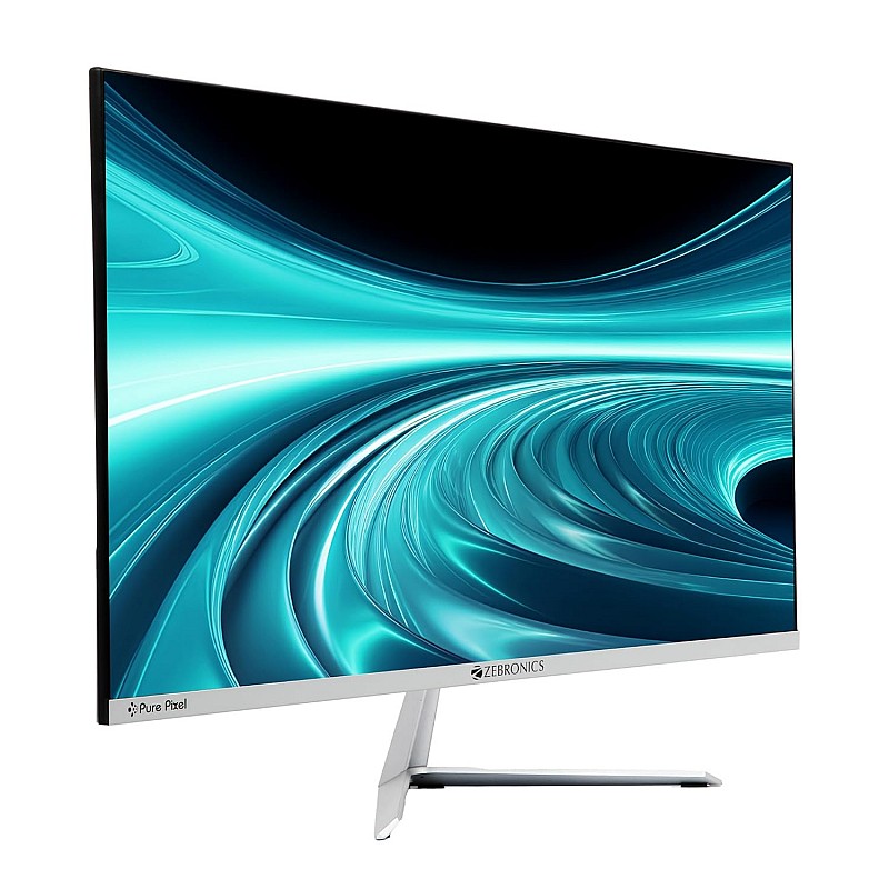 ZEBRONICS A24FHD LED Monitor, 24 inch (60.96cm), 250 nits, 100Hz, Slim Design, FHD, 1080p, Wall Mountable, HDMI, VGA, Ultra Slim Bezel, Metal stand, Built-in Speakers