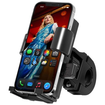 ZEBRONICS BMH110, Bike Smartphones Mobile Holder, Upto 6.1 Inches, 360° Rotatable, One Press Lock and Release, Stable and Secure
