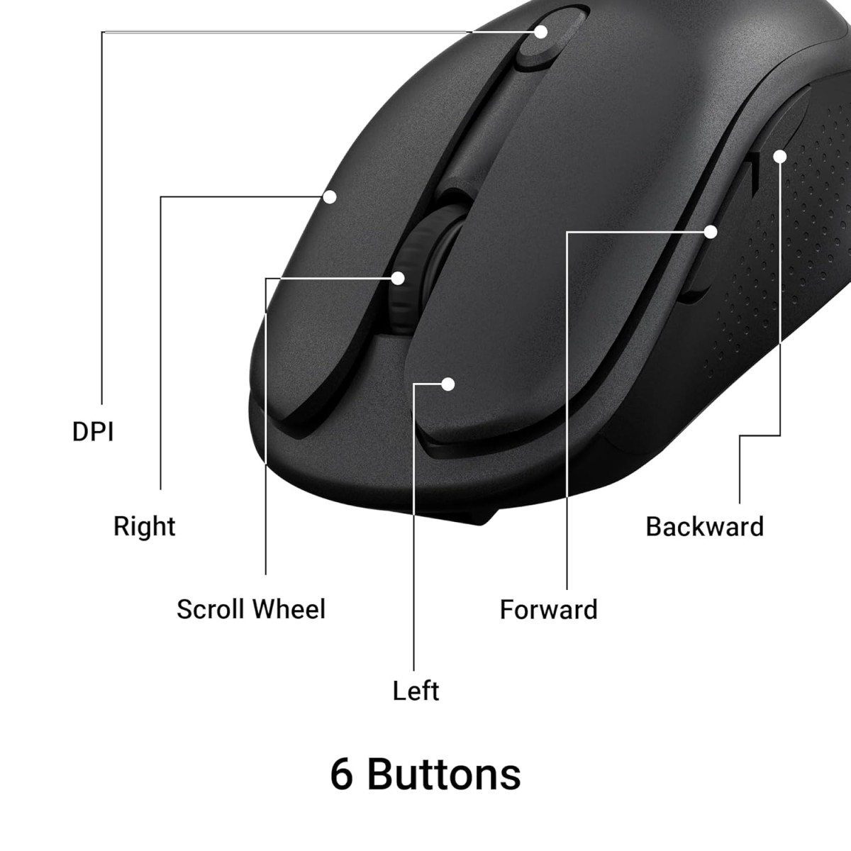 ZEBRONICS Charm Rechargeable Wireless Mouse, Dual Mode (2.4GHz + BT), Dual Bluetooth, Upto 1600 DPI, Silent Operation, 6 Buttons, Comfortable & Ergonomic, for Mac | Laptop | Computer (Metallic Black)
