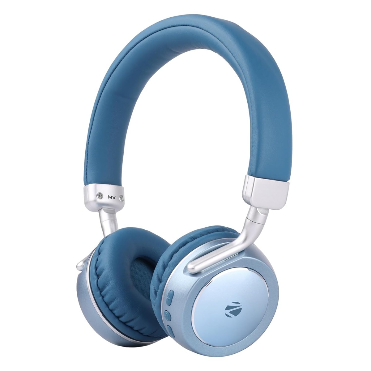 ZEBRONICS DUKE 2 Wireless Headphone, Supports Bluetooth, Dual Pairing, Deep Bass, up to 60h Battery Backup, AUX, Environmental Noise Cancellation, Gaming Mode, Now with Type C Charging (Blue)