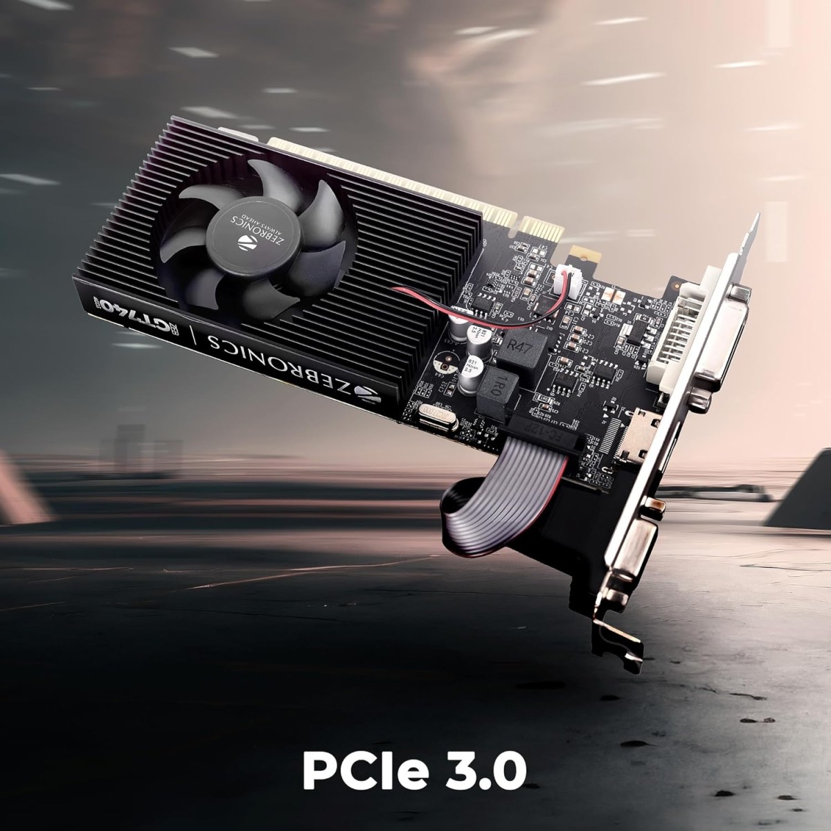 ZEBRONICS GT740-4GD3 Graphics Card,pci_e_x16 Powered by NVIDIA,4GB GDDR3,128-Bit,Pcie3.0,Upto 2560 X 1440 @60Hz,Multiple Outputs-HDMI | DVI | VGA,Physx Support,Heatsink with Fan,High Efficiency