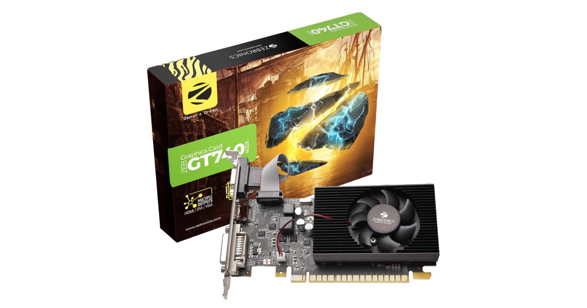 ZEBRONICS GT740-4GD3 Graphics Card,pci_e_x16 Powered by NVIDIA,4GB