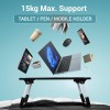 ZEBRONICS LAPDESK X1 – Foldable Laptop Study Bed Table, Tablet Dock, Pen & Cup Holder, Anti Slip Rubber Feet, Max 15Kg Support, for Students & Work