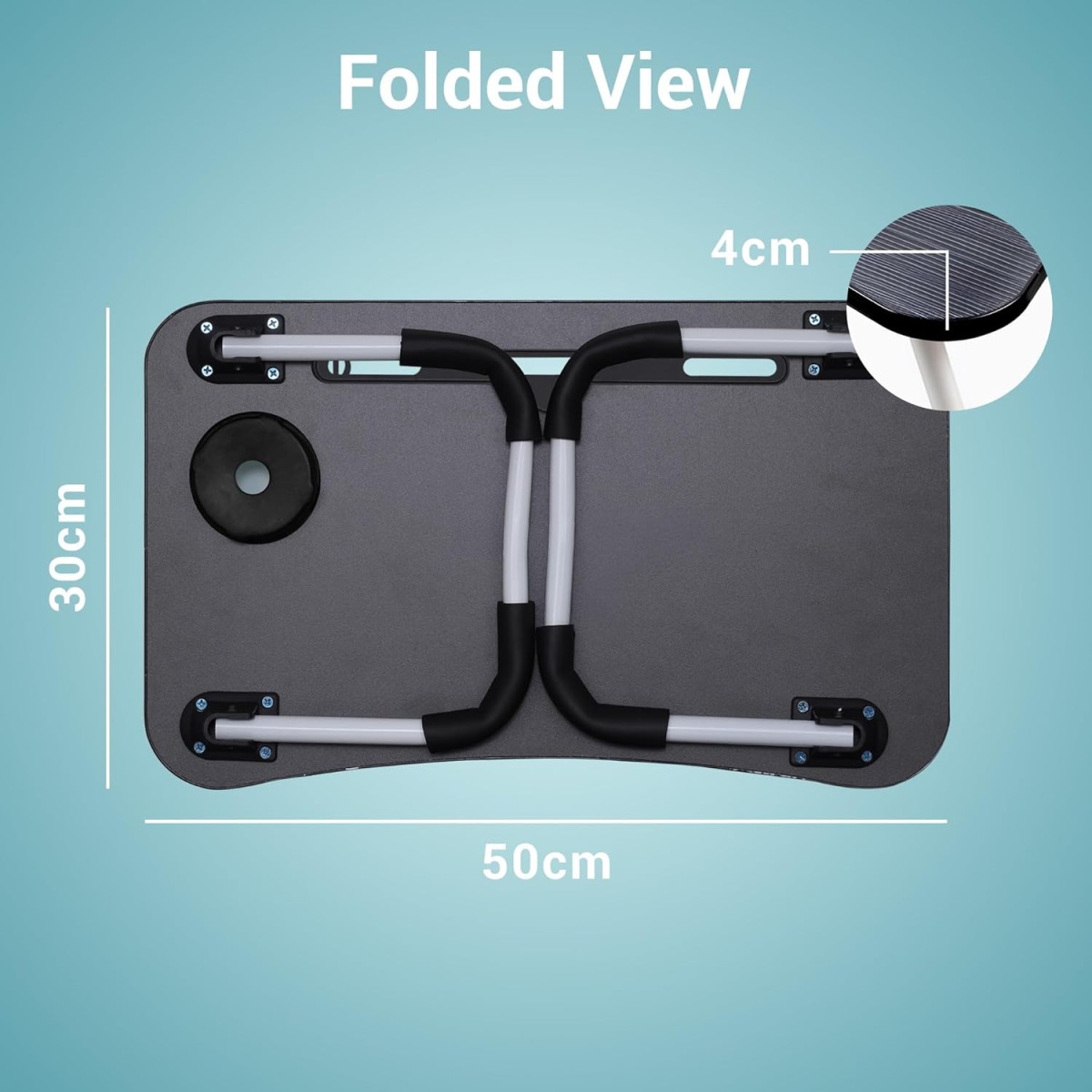ZEBRONICS LAPDESK X1 – Foldable Laptop Study Bed Table, Tablet Dock, Pen & Cup Holder, Anti Slip Rubber Feet, Max 15Kg Support, for Students & Work
