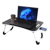 ZEBRONICS LAPDESK X3 – Foldable Laptop Study Bed Table, Tablet Dock, Pen & Cup Holder, Anti Slip Rubber Feet, Drawer for Storage