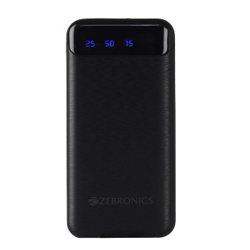 ZEBRONICS MB10000S4 Power Bank, 10000 mAh, 12W, Dual USB Output, Type C & Micro USB Input