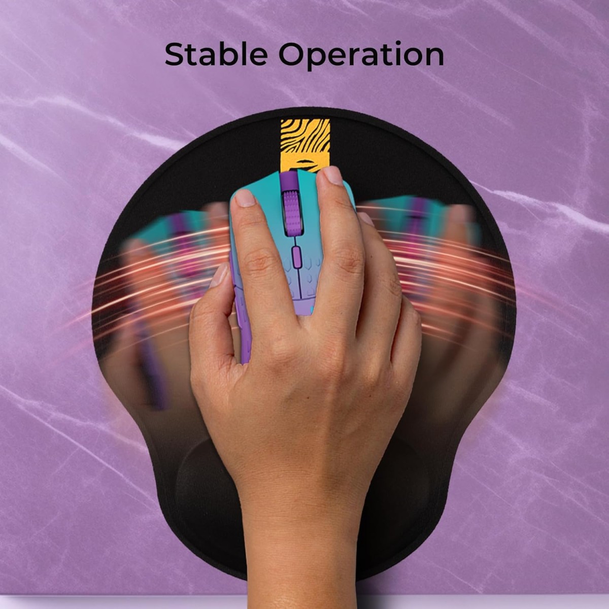 ZEBRONICS MSP-X5 Mouse Pad, for Speed and Precision Operation, Ultra-Smooth Fabric Surface + Memory Foam Wrist Rest, Optimised for All Mouse