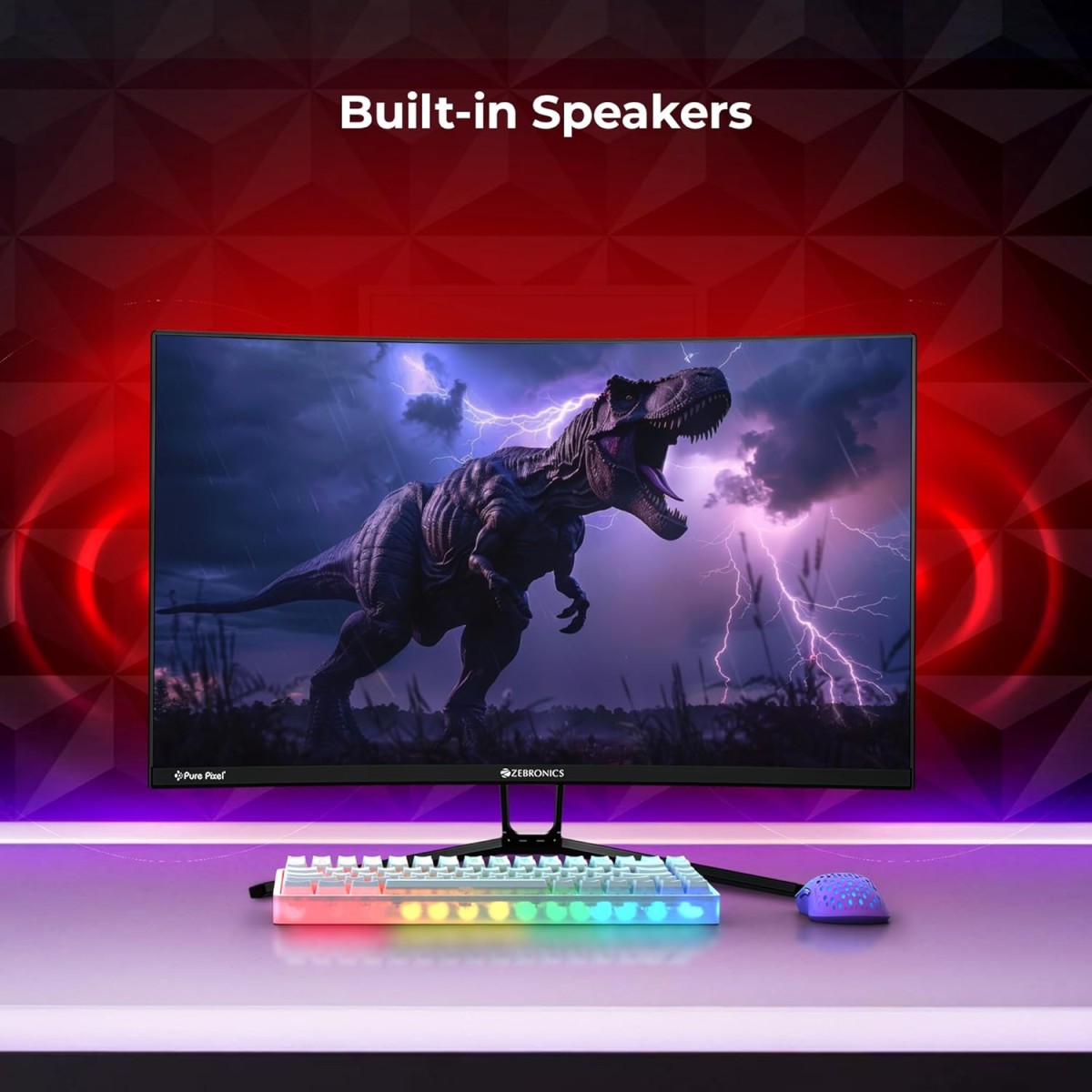 ZEBRONICS N24A 24"(60.4 cm) Gaming Monitor, FHD 1920x1080, IPS-Antiglare Display, 280Nits, 180Hz, 1ms MPRT, HDR10, 99% sRGB, Adaptive Sync, 1 x DP | 1 x HDMI | 1 x 3.5mm