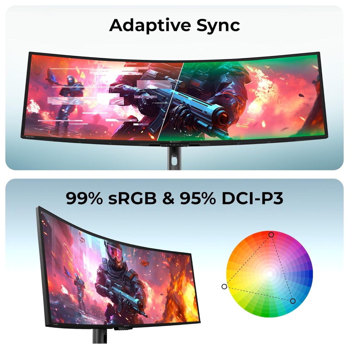 ZEBRONICS N24A 24"(60.4 cm) Gaming Monitor, FHD 1920x1080, IPS-Antiglare Display, 280Nits, 180Hz, 1ms MPRT, HDR10, 99% sRGB, Adaptive Sync, 1 x DP | 1 x HDMI | 1 x 3.5mm