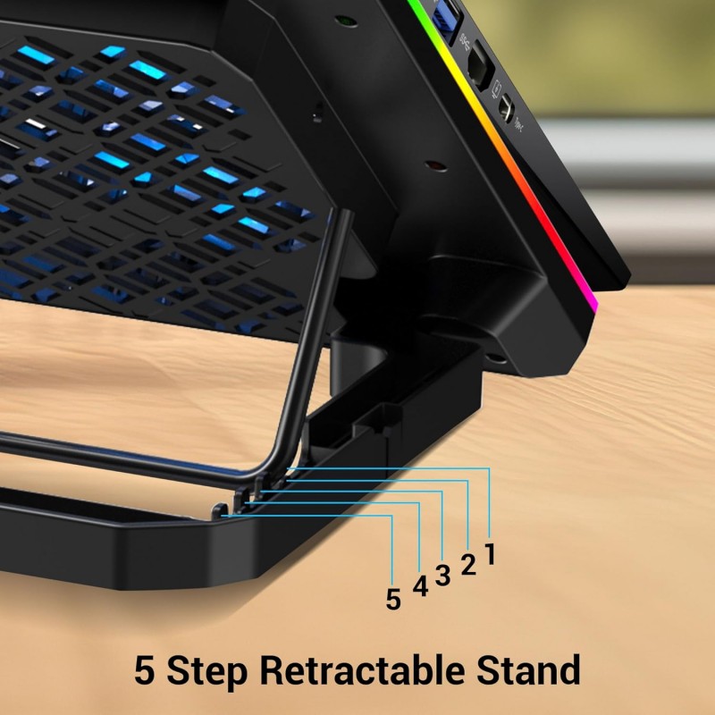 ZEBRONICS NC6500D Laptop Cooling Pad with Support up to 17 inch (43.18 cm) Laptops, Hexa Fans, Speed Control, RGB LED, Detachable Mobile Holder, 5 Step Retractable Stand, Built in USB Ports (Silver) ZEBRONICS NC6500D Laptop Cooling Pad with Support up to 17 inch (43.18 cm) Laptops, Hexa Fans, Speed Control, RGB LED, Detachable Mobile Holder, 5 Step Retractable Stand, Built in USB Ports (Silver)