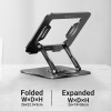 ZEBRONICS NS3000 PRO 360° Rotatable Laptop Stand, Supports up to 17” (43cm) Laptops, Tablets, Supports Max 5kg, Carbon Steel with Anti Rust Body, Anti-Slip/Scratch Silicone Pads